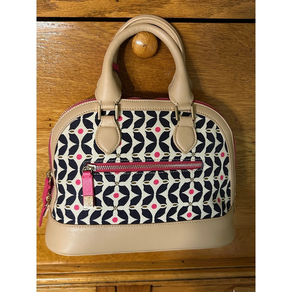 Spartina 449 Daufuskie Island Canvas Leather‎ Dome Satchel Handbag Nautical - Picture 2 of 16